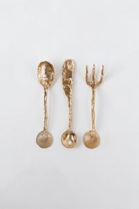 Juego de Cubiertos de Latón Hechos a Mano, Juego de 3 Piezas al Mejor Precio para Restaurantes, Hoteles y Eventos con Personalización de Logotipo - Product Image 3