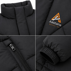 Custom Oversized Canvas Puffer Jacket Hooded Waterproof Eco-Friendly Lightweight <b>Winter</b> Breathable Front Outdoor Streetwear OEM - Product Image 5