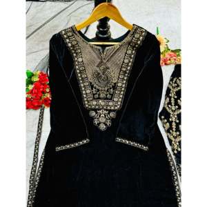 Diseñador bordado vestido de noche desgaste del partido Top Pant Dupatta - Product Image 4