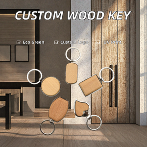 Porte-clés de luxe écologique personnalisable en bois et métal avec impression UV et gravure - Product Image 3