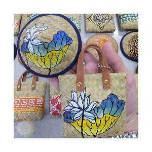 Porte-clés décoratif en fibre de herbe, artisanat en herbe de jonc naturelle, idéal pour souvenir, fabriqué au Vietnam - Product Image 2