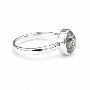 Anillo Minimalista de Cuarzo Herkimer Natural, Plata 925, Hecho a Mano, Cuarzo Crudo Solitario, Joyería Fina, Mayorista - Product Image 4