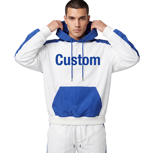 Sudadera con Capucha de Nylon Grueso para Hombre, Estilo Casual, Hombros Caídos, Dos Tonos, Manga Larga, Ropa Urbana Personalizada - Product Image 1