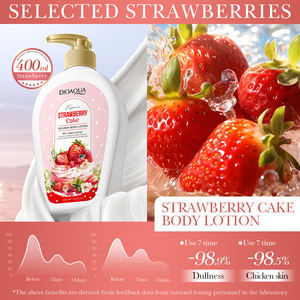 Crème <span class=keywords><strong>hydratante</strong></span> pour le corps BIOAOUA, soin hydratant aromatique aux fraises naturelles, crème pour le corps parfumée, crème éclaircissante pour le <span class=keywords><strong>visage</strong></span> et le corps - Product Image 2