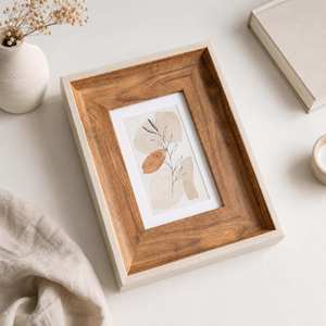 Cadre photo en bois artisanal écologique, modèle personnalisé à impression naturelle, rectangulaire vertical pour table - Product Image 5