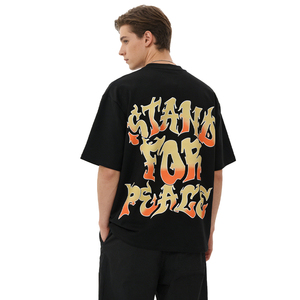 T-shirt imprimé pour homme de haute qualité, col rond, coupe ample, manches courtes, style vintage, tissu tricoté en polyester 250g, transfert thermique - Product Image 6