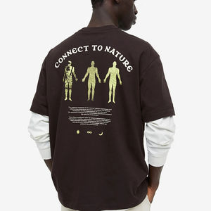 เสื้อยืดผู้ชายทรงหลวม ดีไซน์เก๋ไม่ซ้ำใคร เนื้อผ้าคอตตอนหนานุ่ม แขนสั้น รับสกรีนโลโก้ตามสั่ง ปรับแต่งได้ - Product Image 4