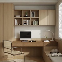 Meubles écologiques sur mesure en panneaux de bois modernes, bureaux et bibliothèques au design gratuit pour bureau, chambre, salon, hôtel, maison