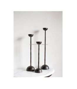 <b>Large</b> black iron <b>candle</b> holder with premium structure ideal for event centerpieces or home decorations - Product Image 1