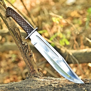 Couteau Bowie à lame fixe en acier inoxydable A&M Enterprises, pointe droite, manche en bois, survie, utilitaire, camping, OEM/ODM - Product Image 4