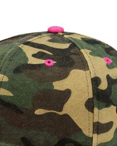 หมวกแก๊ปปีกแบนสีเขียวพรางและชมพูแบบสั่งทำพิเศษ ปรับขนาดได้ สไตล์ลำลอง สตรีทแวร์ ผ้าคอตตอนผสม ใส่ได้ทั้งชายและหญิง ขายส่ง - Product Image 3