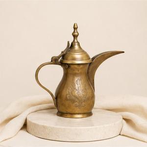 Handcrafted Traditional Arabic Dallah Coffee Pot Premium <b>Antique</b> Brass Middle Eastern Coffee Server for Hotel & Home Decor - Product Image 4