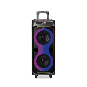 Oi final Portátil Dupla 8 polegada 10 polegada Torre Trolly bocinas bluetooth alto-falante portátil grandes graves pesados áudio Partido Speaker