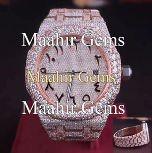 นาฬิกาข้อมือผู้ชายสไตล์ฮิปฮอป Mossinate Stainless Steel VVS Moissanite Mechanical Diamond หน้าปัดกระจก  ผ่านการทดสอบเพชร 100% - Product Image 3