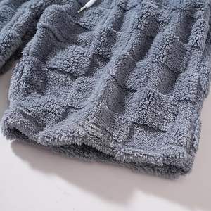 Sudadera con Capucha de Forro Polar para Hombre, Sudadera Sherpa Extra Grande, Sudadera Vintage, Conjunto de Pijama con Pantalones Cortos de Pana - Product Image 6