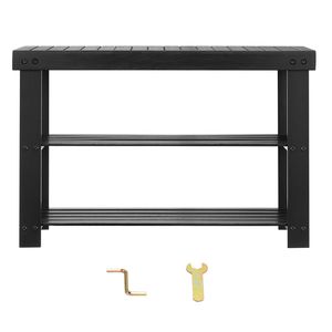 Moderna Scarpiera a 3 Ripiani in Bambù con Panca, Capacità 130 kg, Organizzatore Salvaspazio 70 x 29 x 45 cm per Ingresso di Casa - Product Image 1