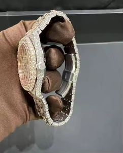 Pearl Spark Premium iced out Moissanite Quartz Watch for Men with Minimal Design and Smooth Finish Look and Premium <b>Case</b> Finish - Product Image 1