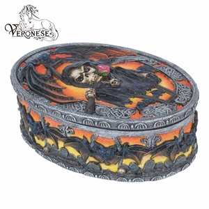 VERONESE DESIGN Grim Reaper Caja de baratijas Artesanía de resina Decoración del hogar - Product Image 2