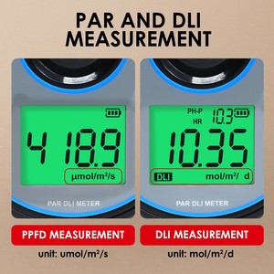 Compteur PAR numérique professionnel – Compteur de flux lumineux quantique 400-700 nm avec enregistrement des données USB et étanchéité IP65 pour serre - Product Image 5