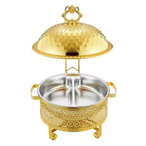 Calentador de Comida de Metal Bicolor con Diseño Árabe Único, Estilo de Tendencia, Proveedor de India - Product Image 4
