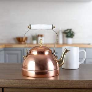 Bouilloire à thé en cuivre de luxe, théière vintage en cuivre pour faire bouillir l'eau, le thé et le café, utilisation décorative sur cuisinière, pour la maison, l'hôtel, ustensiles de cuisine - Product Image 2