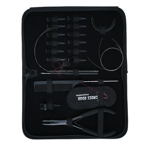 Kit d'outils pour extensions de cheveux Microlink noirs avec pince à sertir les perles à 2 trous de 7 pouces, applicateur de boucles, pinces à doigts et velcro pour cheveux - Product Image 1