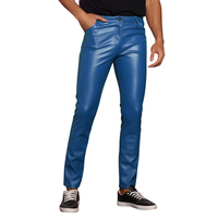 Celana Jogger Kulit Pria Custom Slim Fit Polos Anti Air Bernapas Ramah Lingkungan Nyaman Pinggang Tinggi Streetwear