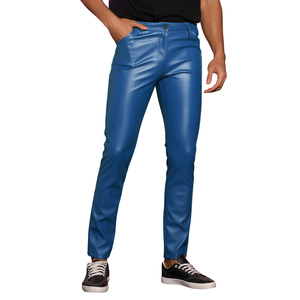 <b>Men's</b> Custom <b>Leather</b> Jogger <b>Pants</b> Slim Fit Straight Pattern Waterproof Breathable Eco-Friendly Comfortable Waist Streetwear - Product Image 3