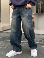 Premium Designer Branded Men's Casual Jeans Summer Spring Wide Leg Eco-Friendly Loose Fit Cotton Denim - Product Image 1