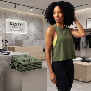 REXFITSPORTS 2026 Nouveau débardeur de sport personnalisé pour femme, sans manches, coupe ample, pour entraînement, fitness et yoga - Product Image 2