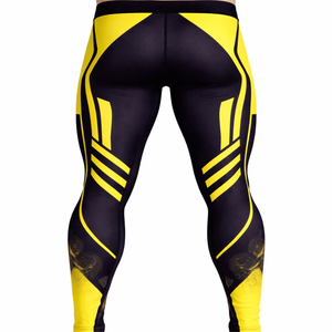 Impression de logo personnalisée, légers, de haute qualité, collants de compression pour hommes, leggings sans couture, séchage rapide, respirants, taille élastique - Product Image 3