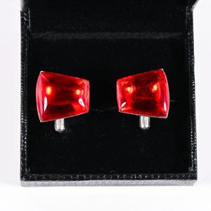 Mancuernillas Rectangulares de Rubí Rojo, Accesorios de Lujo para Hombres, Bodas y Fiestas, Elegantes para Traje Formal, Regalo Premium para Novios y Padrinos - Product Image 2