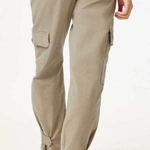 Pantalones Cargo HANO 2024 Casuales para Mujer, Diseño ODM, Lona Transpirable, Cintura Elástica Media, Cierre con Cordones, Corte Recto, Ajuste Holgado - Product Image 4