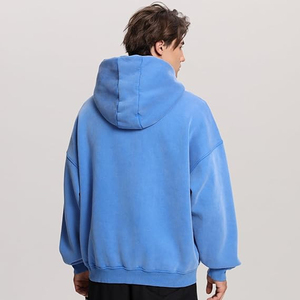 เสื้อฮู้ดดี้ผู้ชายผ้าฟลีซคอตตอนหนานุ่ม ซิปคู่ พิมพ์ลายดิจิตอลวินเทจทรงโอเวอร์ไซส์ สำหรับฤดูหนาว รับสกรีนโลโก้ตามสั่ง - Product Image 6