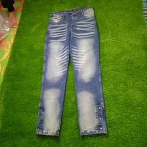 Jean Y2K vintage ample avec broderie Fleur de Cerisier Fallen Knight, pantalon en denim droit et large pour hommes et femmes, style streetwear - Product Image 1