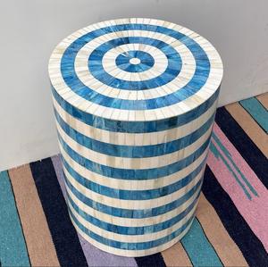 Mesa de Cajones con Incrustaciones de Hueso de ILAHI, Diseño Moderno con Detalles de Ágata, Almacenamiento de Tres Niveles, Mueble Portátil para el Hogar - Product Image 4