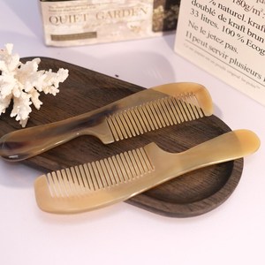Handmade Personalized Natural Buffalo Horn Handle Comb Anti Static Hair Comb Handmade <b>Detangling</b> Comb Long Handle Hair <b>Brush</b>. - Product Image 4