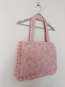 Sac fourre-tout pour ordinateur portable Shree Balajee Garments T-1 en coton matelassé à imprimé floral avec bandoulière, usage quotidien décontracté - Product Image 2