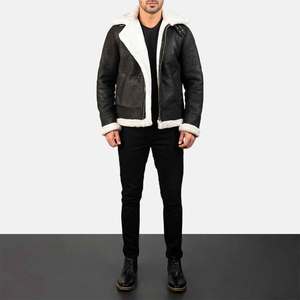 New Stylish Custom Tanned <b>Leather</b> <b>Jacket</b> with Stand Collar Genuine <b>Leather</b> for <b>Men's</b> Winter Fashion - Product Image 3