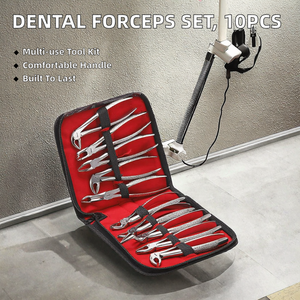 Ensemble de forceps d'extraction dentaire professionnels en acier inoxydable, kit d'instruments chirurgicaux pour l'extraction des dents supérieures et inférieures - Product Image 5