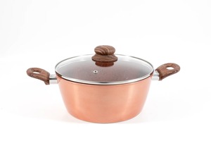 Cacerola de aluminio de alta resistencia con revestimiento antiadherente de cerámica y tapa de vidrio, fabricada con elegancia por KHOOSI OVERSEAS - Product Image 6