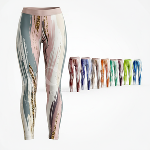 Leggings de Yoga Cómodos con Logotipo Personalizado OEM ODM, Diseño Estampado a Rayas, Pantalones Deportivos Elásticos para Fitness, Running y Ejercicio - Product Image 1