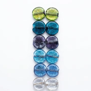Perles de verre en forme de disque bleu métallisé 5 mm, composants pour la fabrication de bijoux DIY (bracelets, colliers, boucles d'oreilles) - Product Image 1