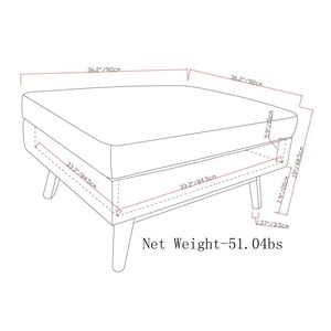 Owen Square Brown Tanners <b>Storage</b> Ottoman Coffee Table <b>Stool</b> with Hidden <b>Storage</b> Space - Product Image 6