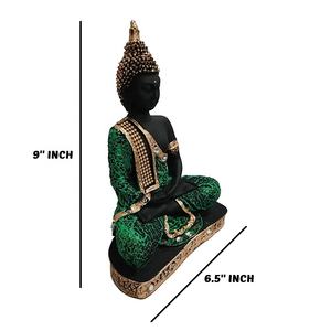 Estatua de Buda de calidad superior, Material de resina, Samadhi, Buda para decoración del hogar (verde) - Product Image 3