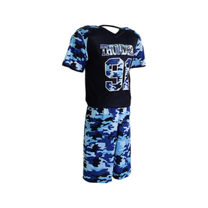 Uniformes de Lacrosse de Poliéster Micro Malla Azul Marino, Cuello Redondo, Manga Corta, Resistentes al Desgarro, de Secado Rápido - Product Image 1