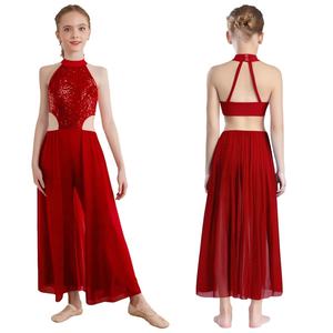 Traje de Baile Latino para Niñas de 6 a 16 Años, Vestido con Falda, Ropa de Baile, para Actuaciones, Fiestas, Competencias, Prácticas en el Escenario - Product Image 2