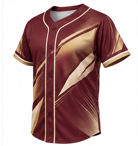 Camiseta de Béisbol Clásica Sublimada con Botones, Uniforme Deportivo para Hombre y Mujer, Transpirable, Ligero, Ropa de Equipo al por Mayor para Práctica - Product Image 1