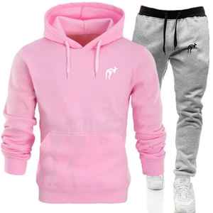 Conjunto de Ropa Deportiva Cálida de Color Sólido para Hombre y Mujer, Conjuntos de Ropa de Otoño e Invierno para Mujer, Sudadera con Cierre y Cuello Alto, Pantalones, Conjuntos Deportivos Cálidos - Product Image 5