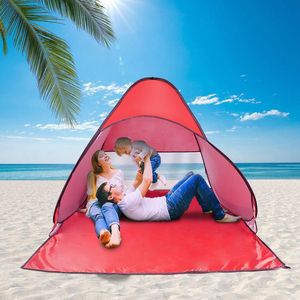 Tenda da Spiaggia Pop-Up 2/3 Posti con Protezione Solare Anti-UV, Tettoia Automatica Impermeabile, Finestra a Rete e Borsa per il Trasporto per Protezione Solare Esterna - Product Image 4
